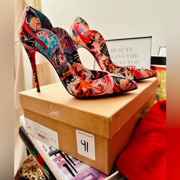 Christian Louboutin Hot Chick 100 Multi Patent 3210828 J646 W53 37.5 - Picture 5 of 8